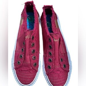 Blowfish Malibu “Marley” Frayed Canvas Slip‑On Sneakers – Women’s Size 8